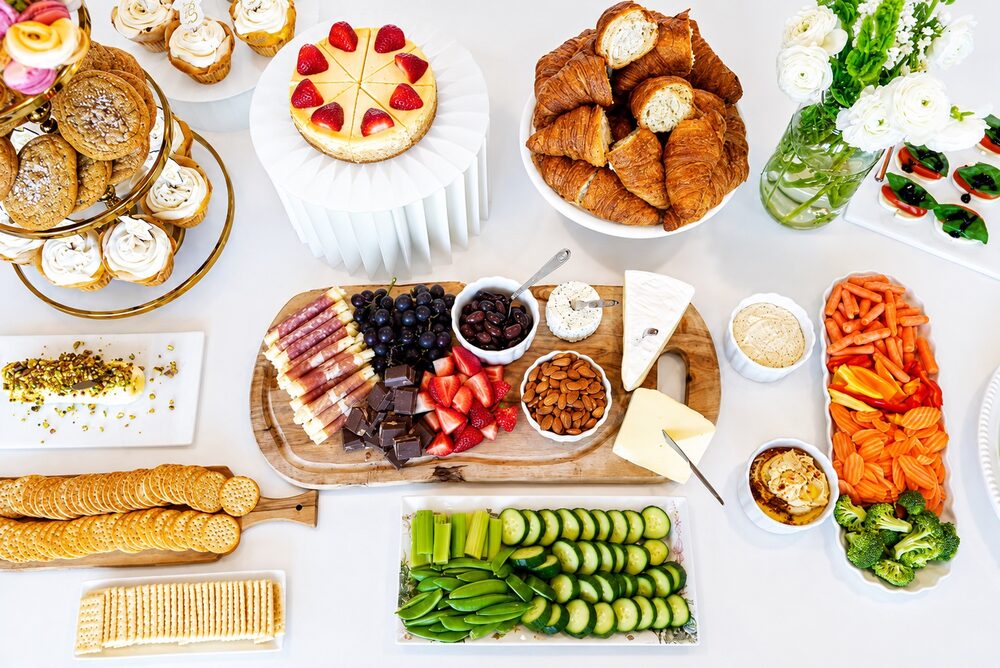 Grazing table with charcuterie and fruit